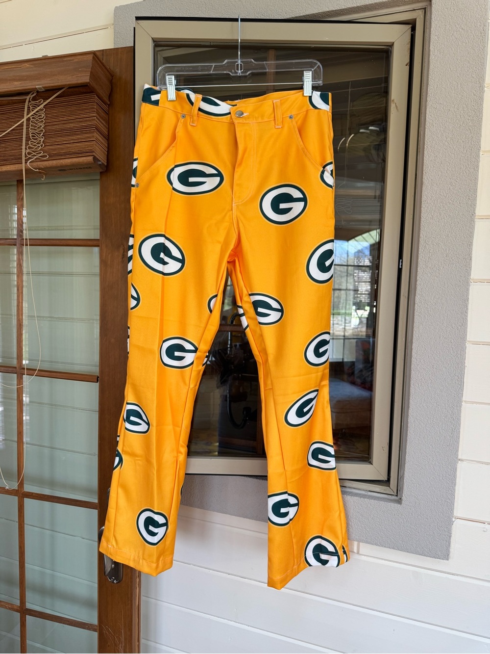 Green Bay Logo Print Yellow Fan Pants